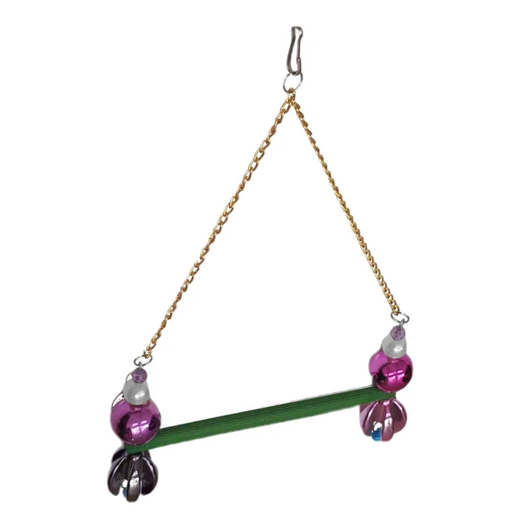 Markapet Lale Boncuklu Ve Tünekli Papağan Salıncağı 15 cm-23 cm Renkli - Resim 3