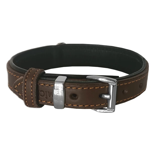 Markapet Lüks Deri Köpek Boyun Tasması 2,5x30-38 cm Siyah Kahve Medium - 5