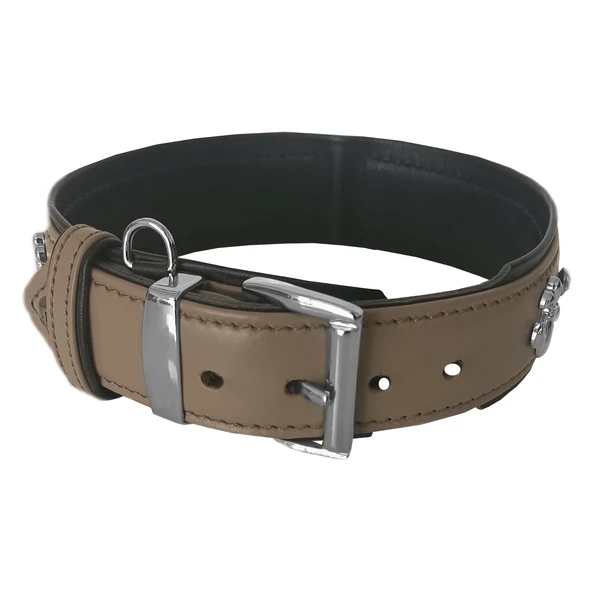 Markapet Deri Doğal Taşlı Köpek Boyun Tasması 44-50 cm Medium Taba - Resim 7