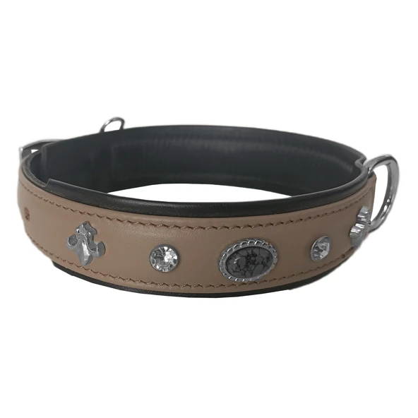 Markapet Deri Doğal Taşlı Köpek Boyun Tasması 44-50 cm Medium Taba - Resim 6