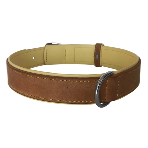 Markapet Lüks Deri Köpek Boyun Tasması 2x26-32 cm Sarı Kahverengi Small - Resim 7