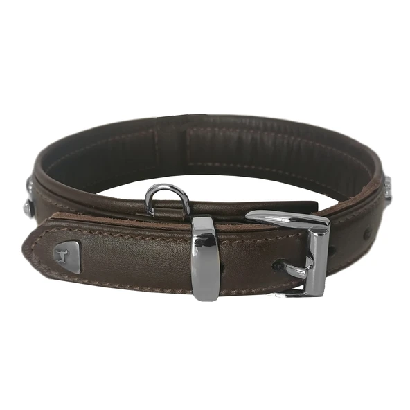 Markapet Deri Doğal Taşlı Köpek Boyun Tasması 54-60 cm X-Large Kahverengi - Resim 10