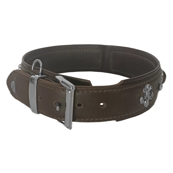 Markapet Deri Doğal Taşlı Köpek Boyun Tasması 44-50 cm Medium Kahverengi - 10