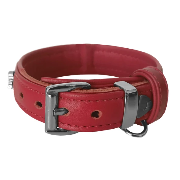 Markapet Deri Parlak Taşlı Köpek Boyun Tasması 28-32 cm X-Small Kırmızı - 6