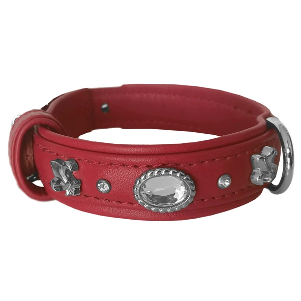 Markapet Deri Parlak Taşlı Köpek Boyun Tasması 28-32 cm X-Small Kırmızı - 2