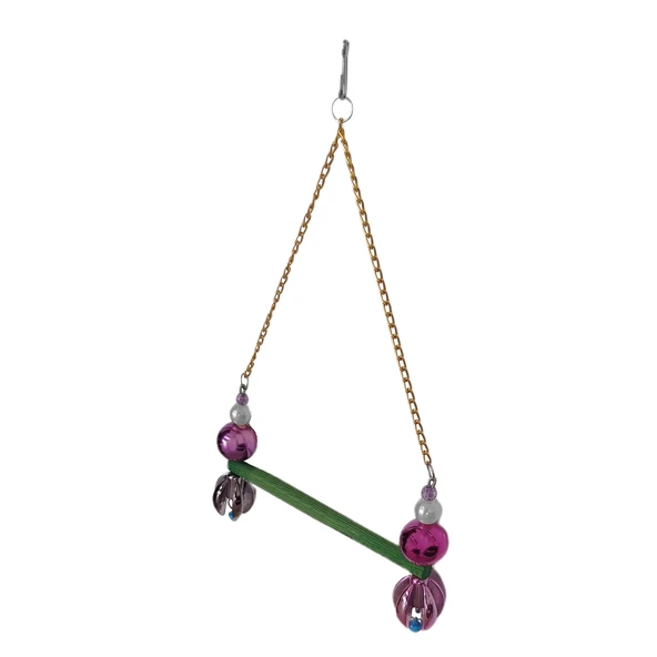 Markapet Lale Boncuklu Ve Tünekli Papağan Salıncağı 15 cm-23 cm Renkli - Resim 5