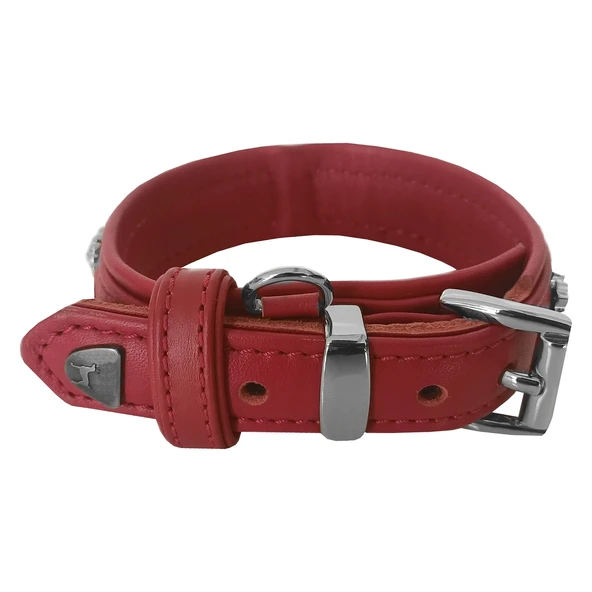 Markapet Deri Parlak Taşlı Köpek Boyun Tasması 28-32 cm X-Small Kırmızı - 7