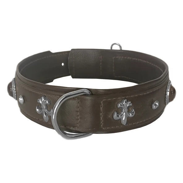 Markapet Deri Doğal Taşlı Köpek Boyun Tasması 44-50 cm Medium Kahverengi - 6