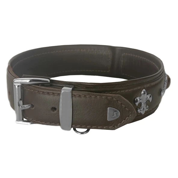 Markapet Deri Doğal Taşlı Köpek Boyun Tasması 33-37 cm X-Small Kahverengi - Resim 2