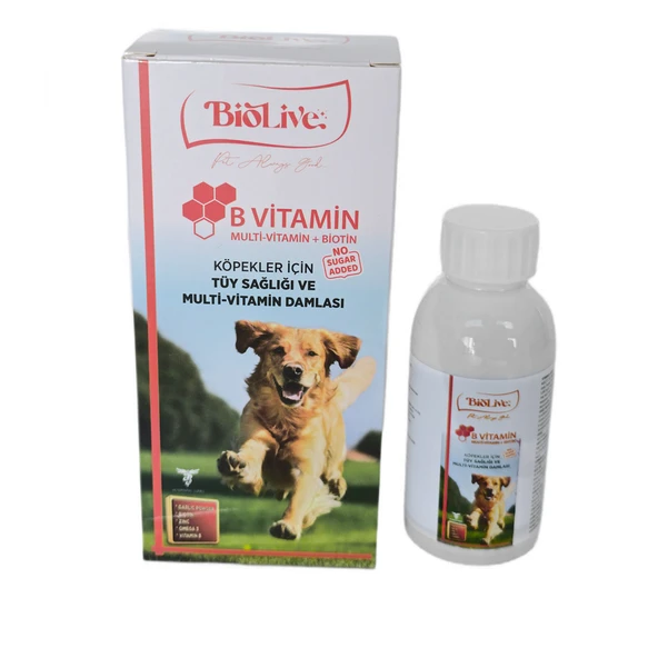 Biolive Köpekler İçin B Vitamin+Multivitamin Tüy Sağlığı Likit Vitamin 100ml - 3