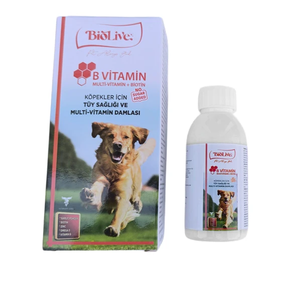 Biolive Köpekler İçin B Vitamin+Multivitamin Tüy Sağlığı Likit Vitamin 100ml - 2
