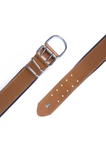 Doggie Konfor Deri El Yapımı Köpek Boyun Tasması 6x65-75 cm Kamel