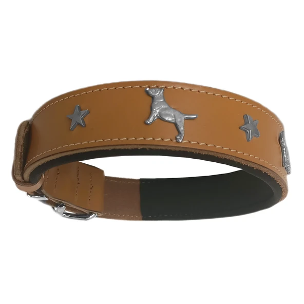 Doggie Konfor Deri Köpek Figürlü Köpek Boyun Tasması 56-64 cm XL Kamel - 3
