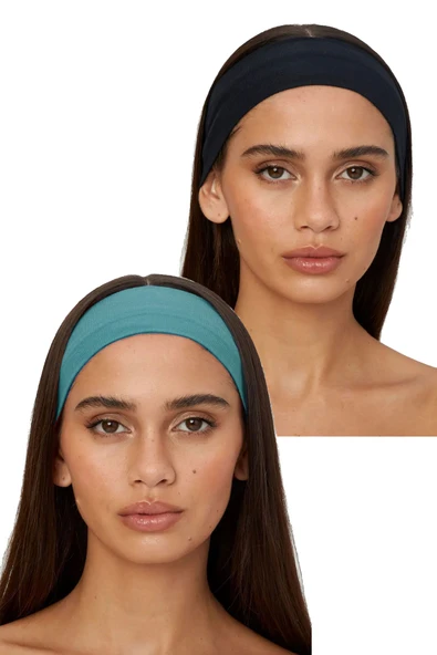 2'li Spor Saç Bantları - Kadın & Erkek Yoga Makyaj Bandana Yüz Yıkama Cilt Bakım Spor Gym Spa Saç Bandı Seti - 11