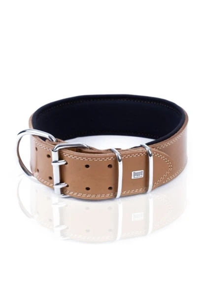 Doggie Konfor Deri El Yapımı Köpek Boyun Tasması 6x65-75 cm Kamel - 2