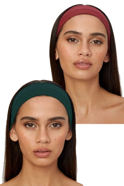 2'li Spor Saç Bantları - Kadın & Erkek Yoga Makyaj Bandana Yüz Yıkama Cilt Bakım Spor Gym Spa Saç Bandı Seti - 8