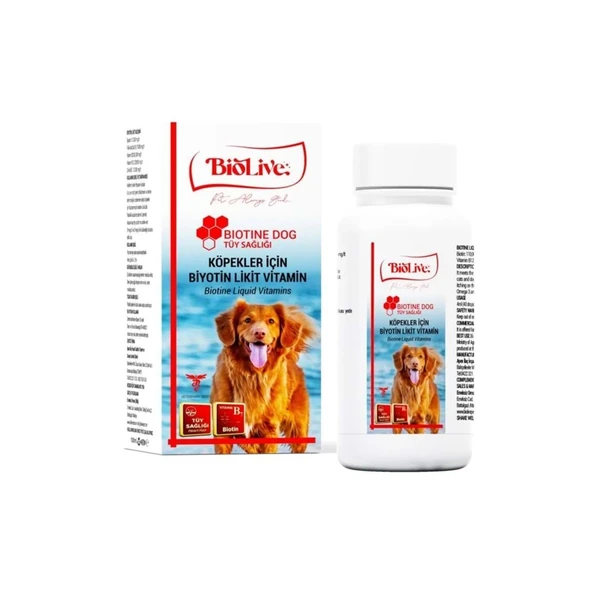 Biolive Biotin Köpekler İçin Tüy Döküm Önleyici Sıvı Vitamin 100ml - 2