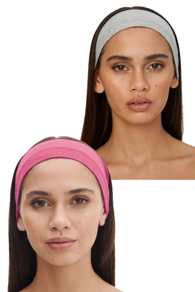 2'li Spor Saç Bantları - Kadın & Erkek Yoga Makyaj Bandana Yüz Yıkama Cilt Bakım Spor Gym Spa Saç Bandı Seti - 6
