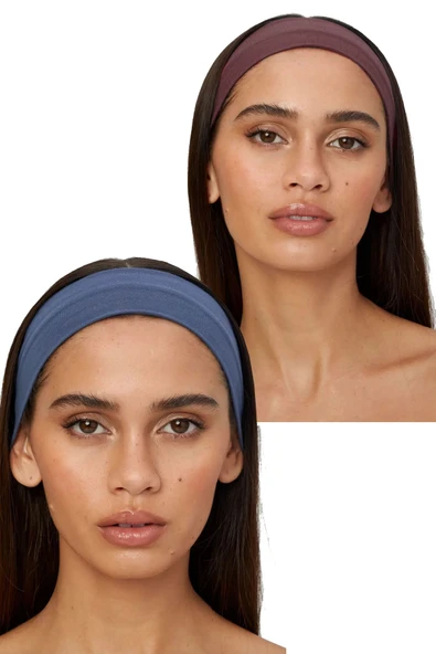 2'li Spor Saç Bantları - Kadın & Erkek Yoga Makyaj Bandana Yüz Yıkama Cilt Bakım Spor Gym Spa Saç Bandı Seti - 3