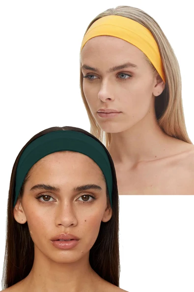 2'li Spor Saç Bantları - Kadın & Erkek Yoga Makyaj Bandana Yüz Yıkama Cilt Bakım Spor Gym Spa Saç Bandı Seti - 10