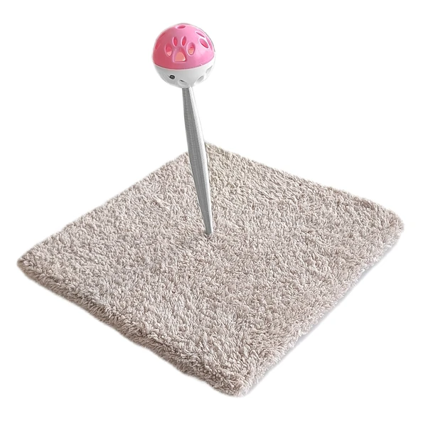 Yaylı Toplu Hacıyatmaz Kedi Aktivite Oyuncağı 16-20 cm Bej - 5