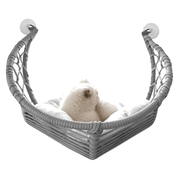 Markapet Vantuzlu Gondol Kedi Hamağı Kedi Yatağı 40*45 cm Gri - 3
