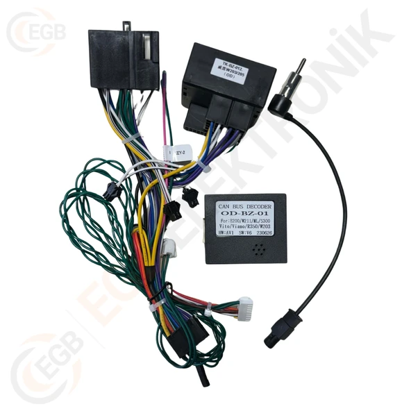OTO TABLET ÇERÇEVE TAC-124 BENZ C CLASS (W203)/2002-2006 BENZ CLK-CLASS (W209) 2002-2004 9" SİYAH - Resim 3