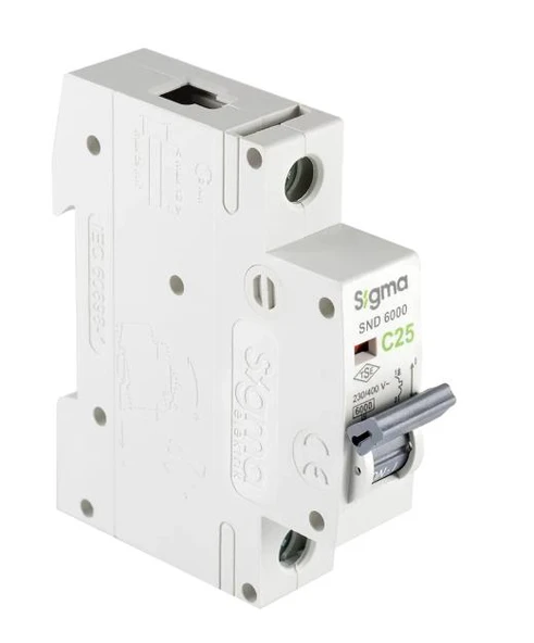 Sigma - 1P C 25A 6kA  Monofaze Anahtarlı Otomatik Sigorta 6SM125C