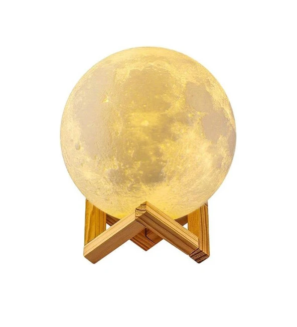 6 Renkli Dokunmatik Standlı Dolunay Lamba - Resim 3