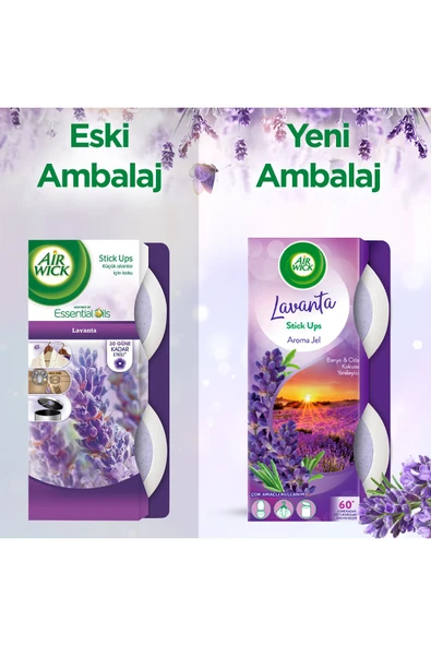 Air Wick Jel Stick Up Küçük Alanlara Özel Oda Kokusu Lavanta 30 Gün Etkili X3 - 6