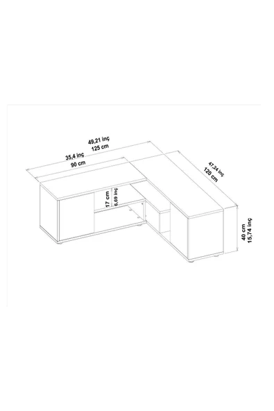 İNARCH DİZAYN Roza Köşe – Çok Amaçlı, Kapaklı TV Sehpası Gri/traverten - 5