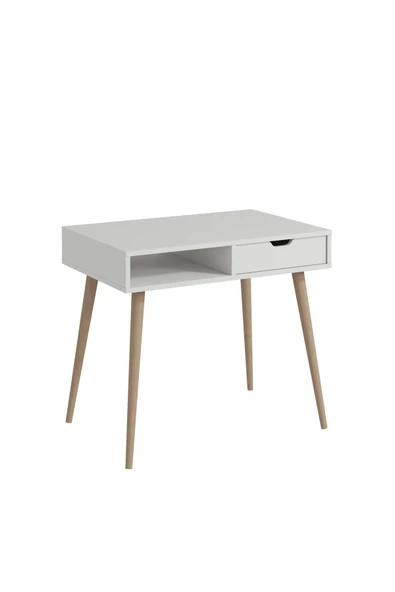 İNARCH DİZAYN Offer Çalışma Masası, Bilgisayar Masası, Çekmeceli Beyaz, Ahşap Ayak, Ev-Ofis - 6