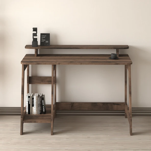 İNARCH DİZAYN Country Ergonomik Çalışma Masası, Modern Bilgisayar Masası - Antik Ceviz, Ev-ofis - 2