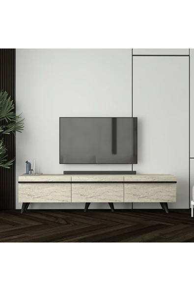 İNARCH DİZAYN Amsterdam Style Alt Modül Tv Ünitesi Traverten ürün görseli 1