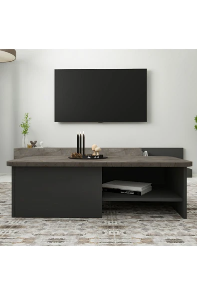 İNARCH DİZAYN Majör Orta Sehpa Gordion Mermer/Antrasit - Resim 2