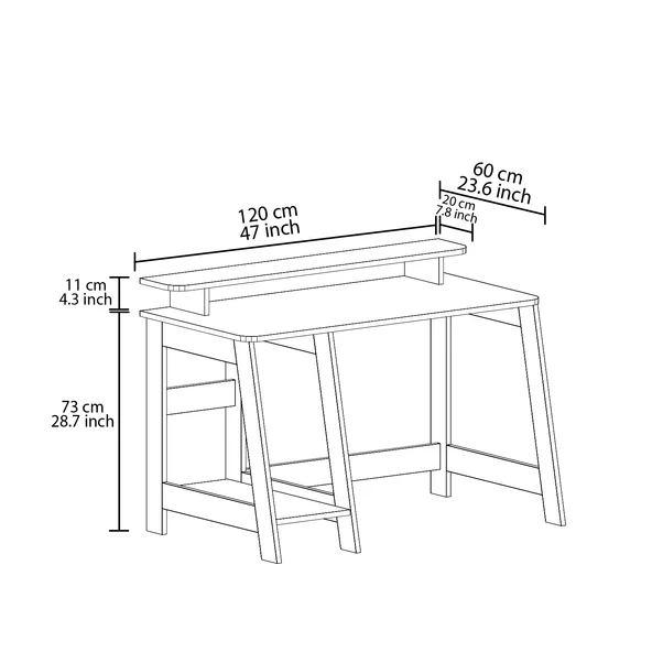 İNARCH DİZAYN Country Ergonomik Çalışma Masası, Modern Bilgisayar Masası - Gri, Ev-Ofis - 5