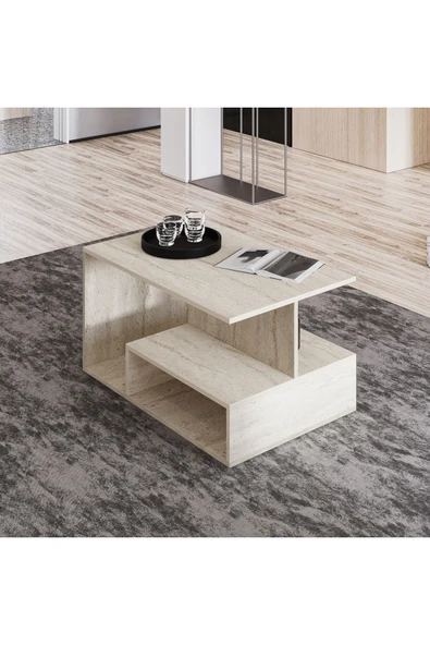 İNARCH DİZAYN Vera S004 Orta Sehpa Traverten, Ev-Ofis - 2