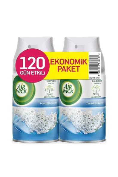 Aır Wıck Oda Parfümü Cool Lınen - Temizliğin Esintisi 250 Ml (2 Adet) Beyaz