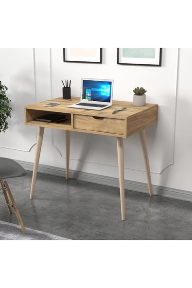 İNARCH DİZAYN Offer Çalışma Masası, Bilgisayar Masası, Çekmeceli Kilim, Ahşap Ayak, Ev-Ofis - 2