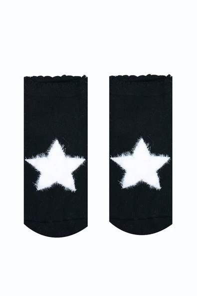 Siyah Star Bamboo Soket Çorap