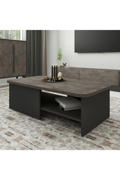 İNARCH DİZAYN Majör Orta Sehpa Gordion Mermer/Antrasit ürün görseli 1