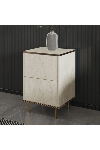 İNARCH DİZAYN İmaj Komodin Traverten/Gold - Resim 3