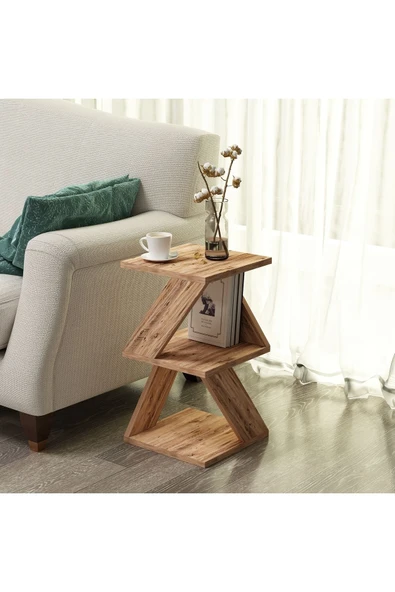 İNARCH DİZAYN Albeni Yan Sehpa Atlantik Çam - Resim 5