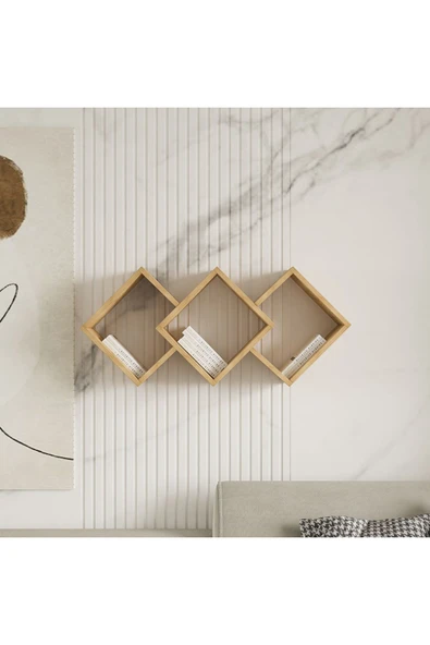 İNARCH DİZAYN Galaxy Duvar Rafı Safir Meşe - 4