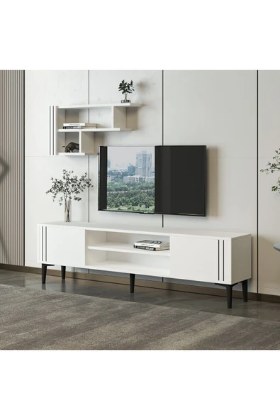 İNARCH DİZAYN Snow Takım Tv Ünitesi Beyaz - Resim 3