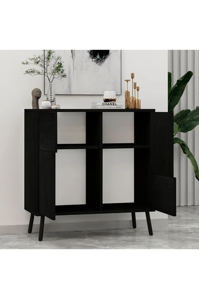 İNARCH DİZAYN Darien Ç001 Çok Amaçlı Dolap Ahşap Siyah - 4