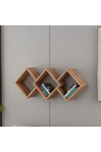 İNARCH DİZAYN Galaxy Duvar Rafı Atlantik Çam - 3