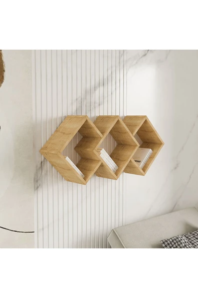 İNARCH DİZAYN Galaxy Duvar Rafı Safir Meşe - 2