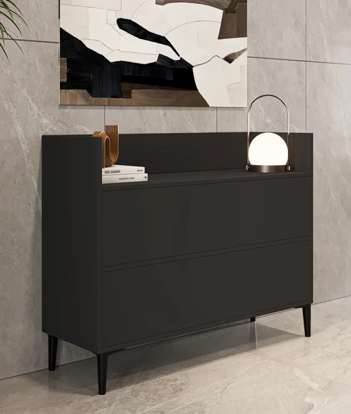 İNARCH DİZAYN Gale Çok Amaçlı Dolap, Dresuar, 2 Kapaklı Dolap, Antrasit, Ev-Ofis - 2