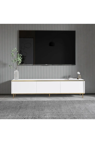 İNARCH DİZAYN İmaj Tv Ünitesi Beyaz/Gold - Resim 2